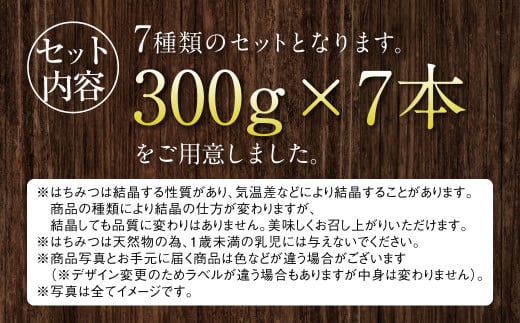熊本 杉養蜂園 果汁入り はちみつ 300g 7種 食べ比べ 計2.1kg 蜂蜜