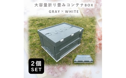 折畳式コンテナBOX グレー×ホワイト 2個SET【1317915】 889748 - 三重県木曽岬町