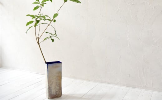Hiwairoフラワーベース　青　花器　花瓶　高さ30cm×12cm×7cm S28701
