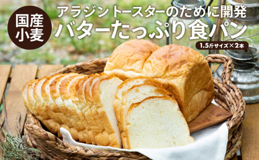 [№5698-0889]アラジントースターの為に開発された食パン『classic』1.5斤×2個 国産小麦「ゆめちから」100％使用 生食パン 常温 - 加西市加西市 | ふるさと納税 [ふるさとチョイス]