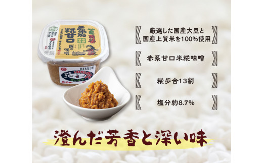 現代の名工】無添加甘口味噌 蔵元直送! 詰め合わせ 400g×4個 010-G