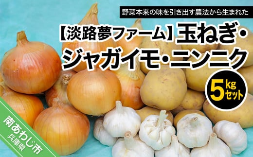 玉ねぎ・ジャガイモ・ニンニク５kgセット 385086 - 兵庫県南あわじ市