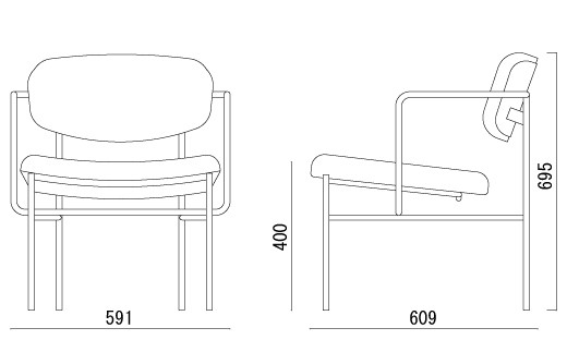 D352-01 Petitラウンジチェア（鉄製家具/椅子） 【最長1.5ヶ月】を目安に発送