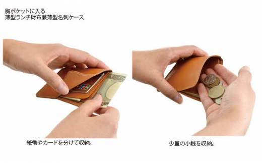 VanNuys 胸ポケットに入る薄型ランチ財布兼薄型名刺ケース - 徳島県