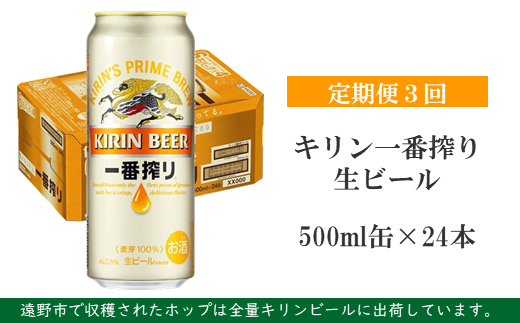 【定期便3回】キリン一番搾り生ビール 500ml 缶×24本