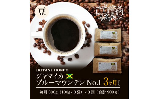 毎月届く ブルーマウンテン300g・豆コース!3ヶ月コース(100g×3) 336235 - 福岡県久留米市