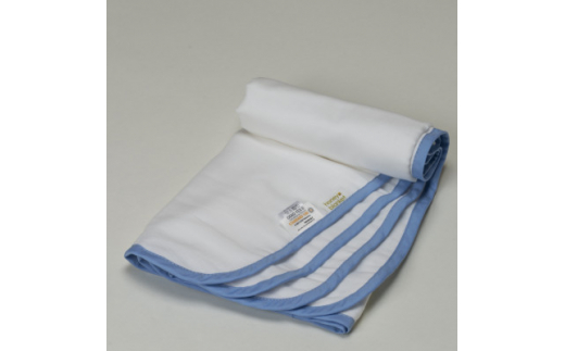 ＜5重ガーゼケット ベビーサイズ ブルー＞85×115cm　大阪府忠岡町産【1324779】