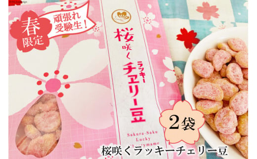 CE268【春限定】頑張れ受験生！桜咲くラッキーチェリー豆（85g）　2袋