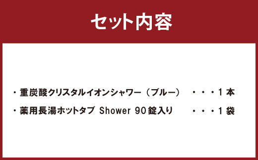 重炭酸 クリスタル イオン シャワーヘッド ＋ 長湯ホットタブ shower シャワー 90錠