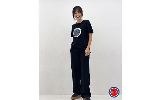 南相馬市 マンホールTシャツ 黒 XLサイズ【49008】