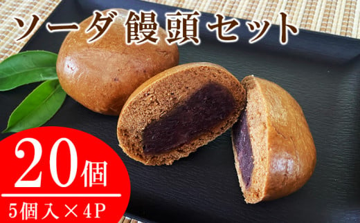 ソーダ饅頭(黒糖)20個セット 419436 - 熊本県あさぎり町