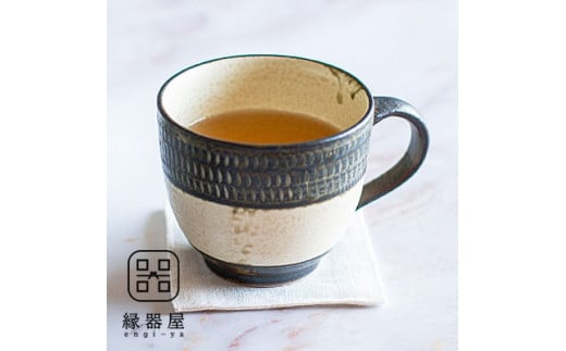 AA47　小石原焼 カネハ窯 飛び鉋モーニングカップ(茶マット) 421442 - 福岡県東峰村
