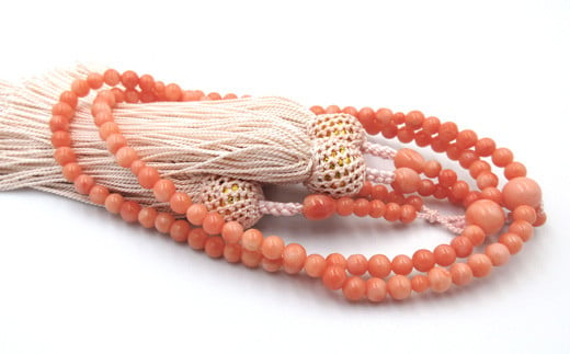 美品]ピンク珊瑚 数珠 Pink coral beads fkip.unmul.ac.id