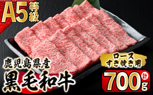 115-1 鹿児島県産黒毛和牛A-5等級ロースすき焼き用700g - 鹿児島県鹿屋