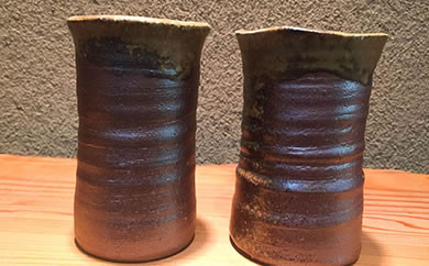備前焼「ビアマグ登窯」ペアセット（佐藤正徳・作）