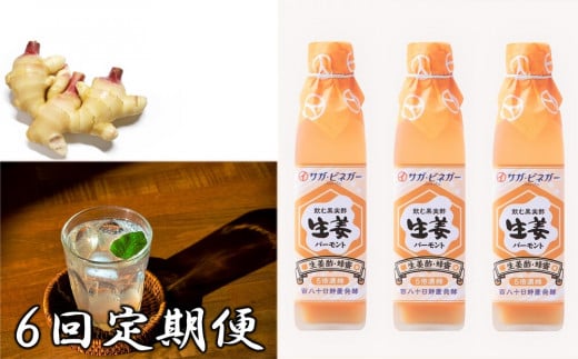 飲む濃厚果実酢(しょうが)300㎖3本セット6回定期便