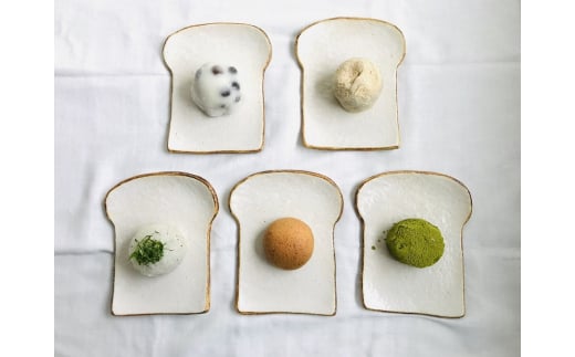 食パンの皿　ショートケーキサイズ　5枚セット【716】_HA0974 433161 - 福岡県宗像市
