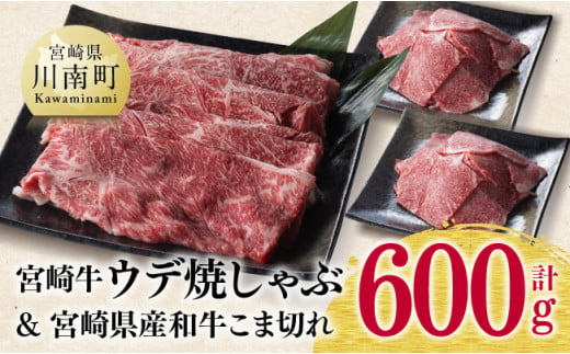 宮崎牛ウデ焼しゃぶ用と宮崎県産和牛こま切れのセット 600g 肉 牛 牛肉