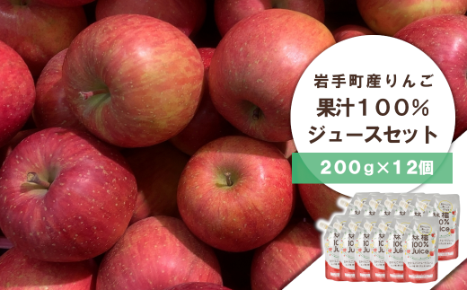 岩手県産りんごの果汁100%ジュース　（200ｇ×12個）【03303-0107】 688884 - 岩手県岩手町