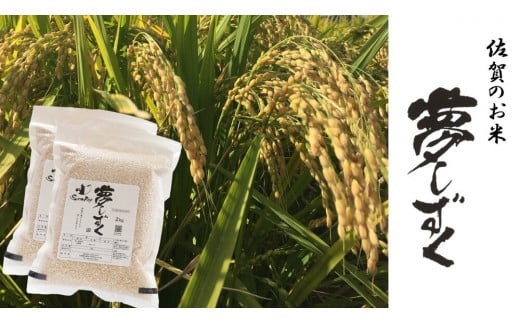 [佐賀県産米]夢しずく 七分搗き胚芽付き無洗米4回定期便 2kg×2×4