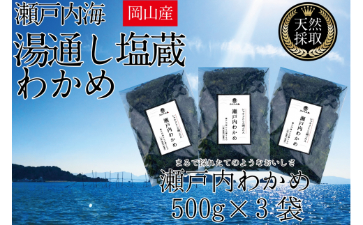 湯通し塩蔵 瀬戸内 わかめ 500g×3袋【岡山 瀬戸内海 天然 塩蔵】 [№5735-1281] 岡山県瀬戸内市｜ふるさとチョイス  ふるさと納税サイト