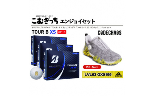 TOUR　B　XS　3ダースとゴルフシューズ　コードカオス22 BOA　25.5cmエンジョイセット【1337222】 464118 - 埼玉県上里町