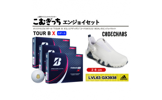 TOUR B X 3ダースとシューズ コードカオス22 BOAホワイト26cm