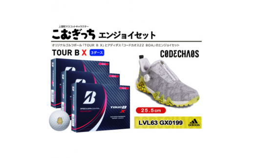TOUR　B　X　3ダースとゴルフシューズ　コードカオス22 BOA　25.5cm　エンジョイセット【1337050】 464113 - 埼玉県上里町