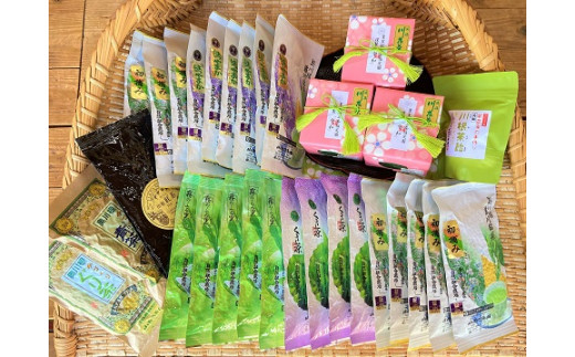 川根本町産最高級川根銘茶極上品から個性ある川根茶までたっぷり通も大満足セット、全体像