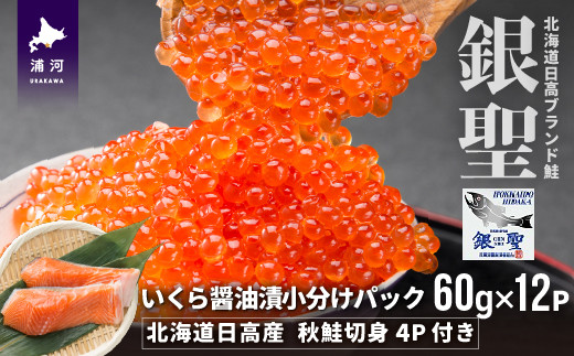 銀聖いくら醤油漬小分けパック(60g×12)と秋鮭切身(4切)[01-570