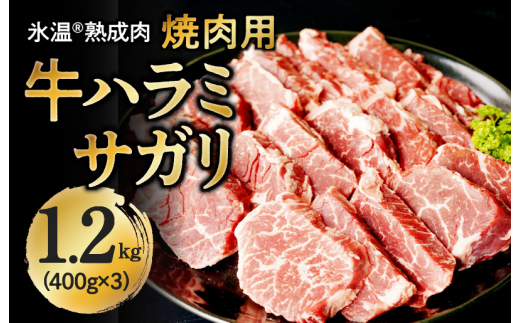 牛ハラミサガリ焼肉用 1.2kg（400g×3）氷温(R)熟成肉 緊急支援 期間限定