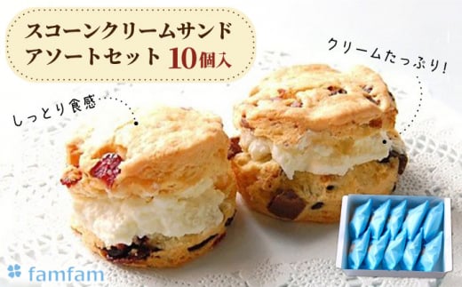 スコーンクリームサンドアソートセット 10P【famfam】 スイーツ 冷凍 ギフト [TAK005]