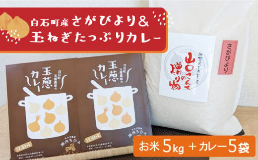 白石町産 さがびより（白米）5kg＆玉ねぎたっぷりカレー 5袋（レトルト