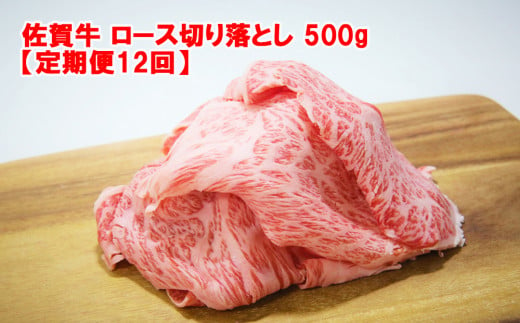 [定期便]佐賀牛ロース切り落とし500g[定期便12回]