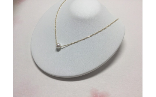 K18 あこや真珠スルーネックレス (40cm) 真珠サイズ8.5mm - 福岡県嘉麻