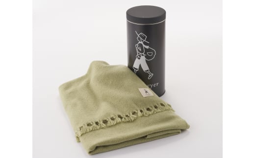カシミア手織りストール(ライトグリーン)・黒缶 FCCS100009 487251 - 新潟県燕市