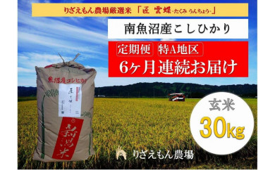 新米から始まる定期便６回×玄米３０kg≪合計１８０kg≫】【初回10月