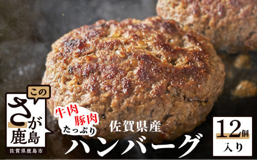 B-238  佐賀県産牛肉・豚肉たっぷりハンバーグ　１２個入り 229418 - 佐賀県鹿島市