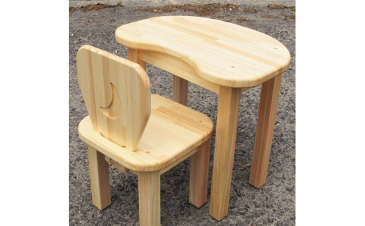 手作り 木製 お子様用 、 机 ・ いす セット Ver.2 Lサイズ【007B-114