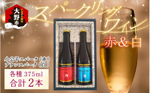 スパークリングワイン 赤 ＆ 白 375ml  2本セット [A-021007] 238748 - 福井県大野市