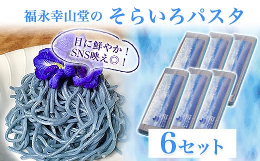 御船町 福永幸山堂のそらいろパスタ 6個入り《30日以内に出荷予定(土日祝除く)》熊本県 御船町 福永幸山堂 パスタ 青いパスタ