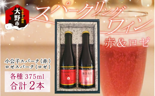 スパークリングワイン 赤 ＆ ロゼ 375ml 2本セット[A-021006] 238747 - 福井県大野市