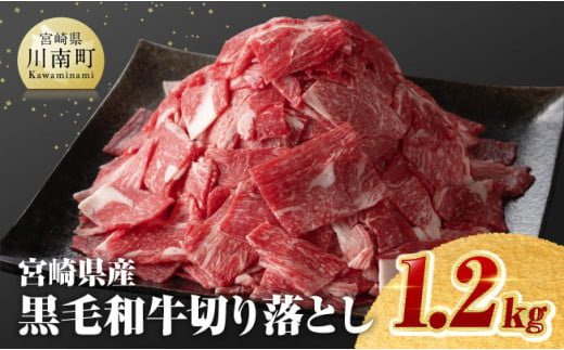 宮崎県産黒毛和牛切り落とし 1.2kg【 ミヤチク 生産者支援 牛肉 牛 肉