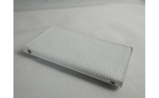 H-184　本革スマホカバー（手帳型Sサイズ）　ホワイト