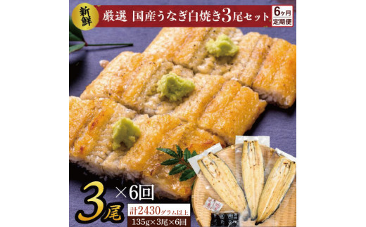 AD-54-1 【6か月定期便】食べきりサイズ！国内産うなぎの白焼（酒蒸し