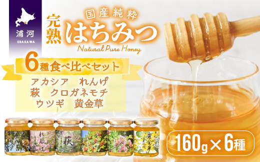 希少な国産純粋「完熟はちみつ」の6種セットです。