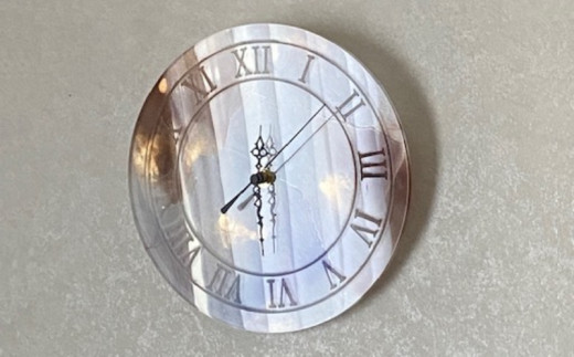 アルコールインクアート＞ナチュラルカラーのアート時計（21センチ