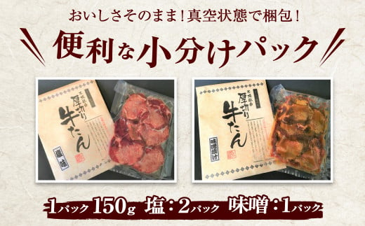 肉厚牛タン焼肉セット（塩＆味噌・小）　【04203-0383】