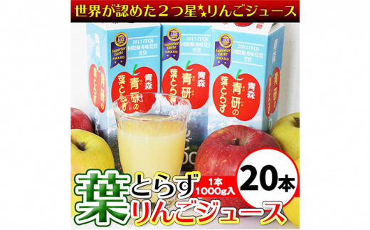 葉とらずりんごジュース（1000g×20本セット） 685833 - 青森県弘前市