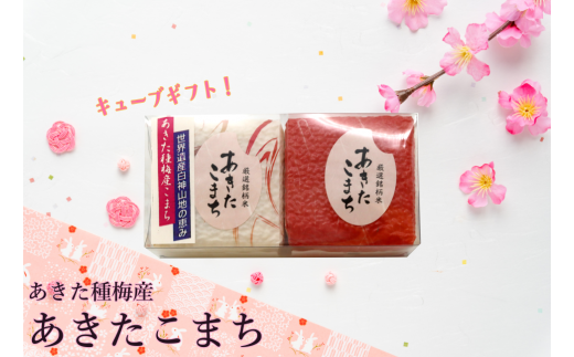 あきたこまち 『300gキューブ』 ギフトセット 300g×2個（クリアケース入り）